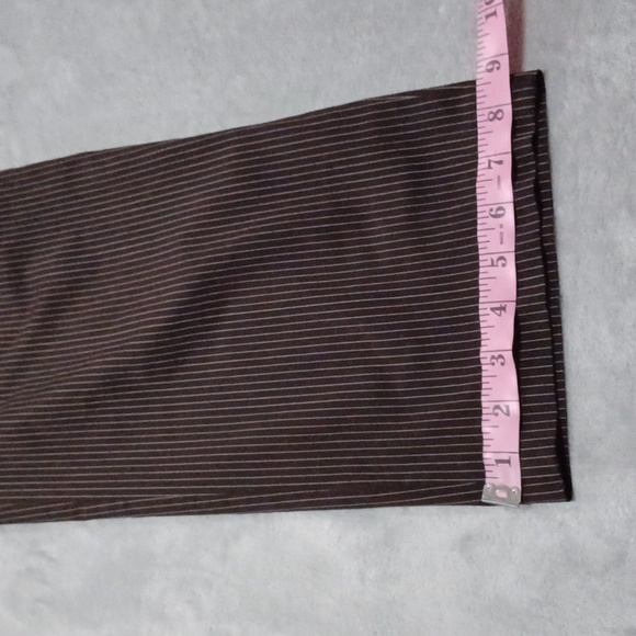 Evan-Picone Stretch Brown Pinstriped Dress Pants High Waist Trousers Size 10. - Picture 12 of 12